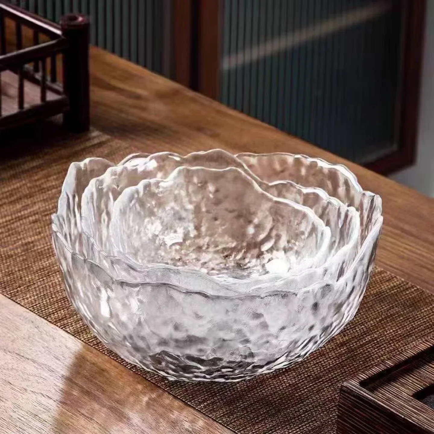 Textured Glass Bowl Set