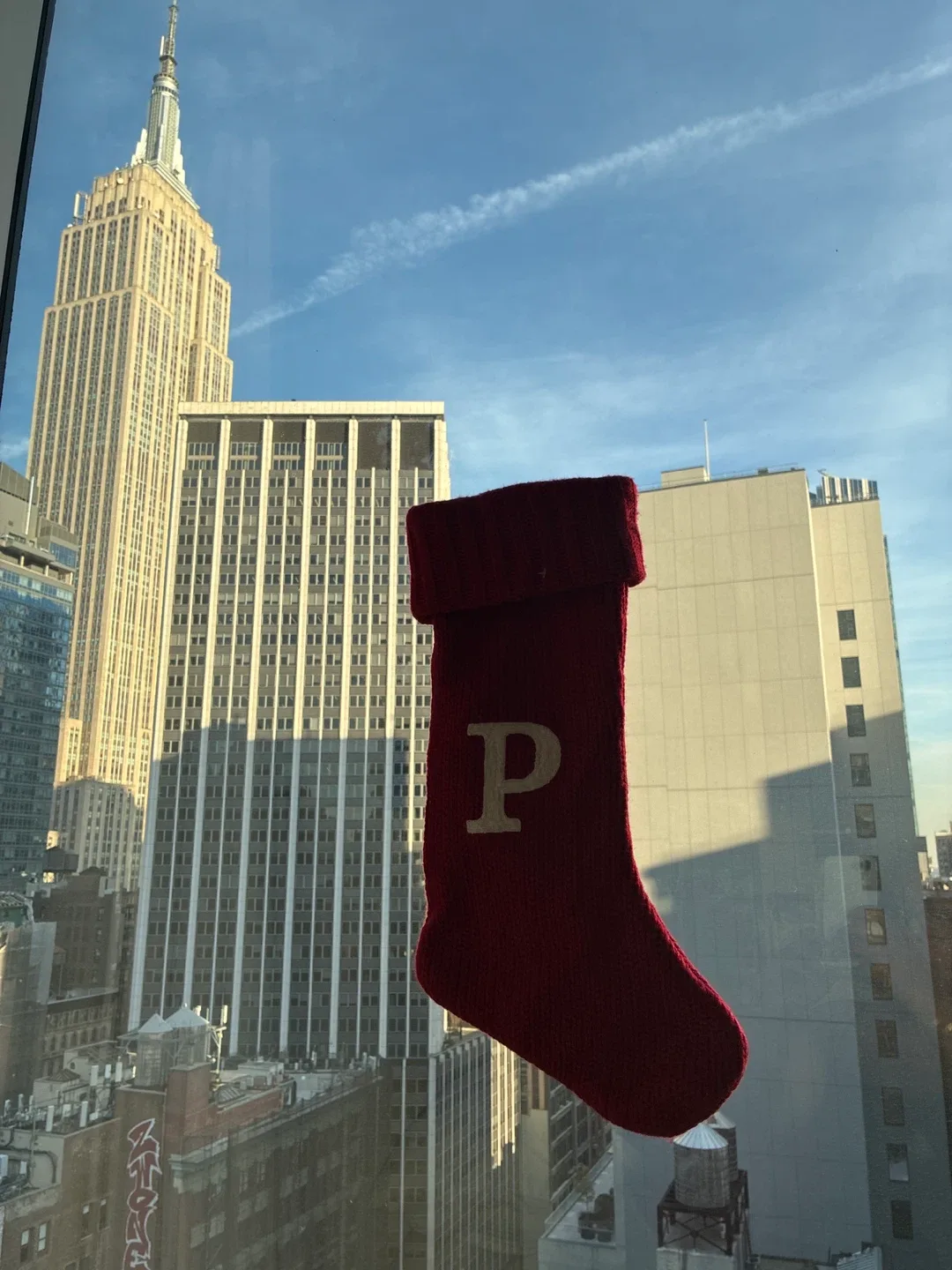 Christmas RED Knit Monogram Stocking with Letter P image indicator(3)