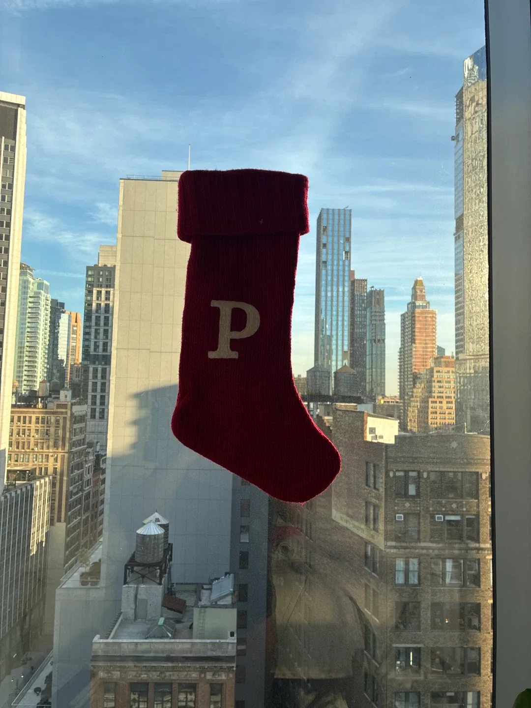 Christmas RED Knit Monogram Stocking with Letter P image indicator(2)