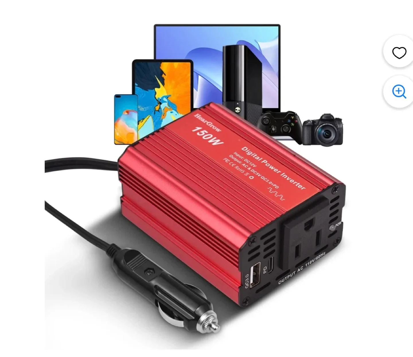 UEIUA 150W Digital Power Inverter - Red image indicator(3)