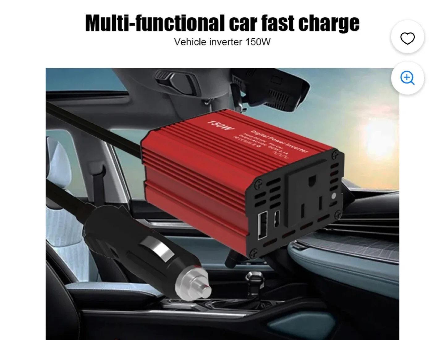 UEIUA 150W Digital Power Inverter - Red image indicator(5)