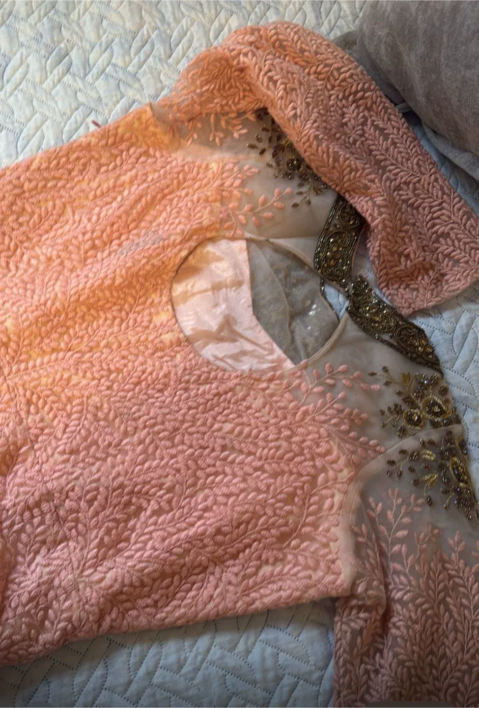 Pink & Gold Embroidered Anarkali Dress image indicator(2)