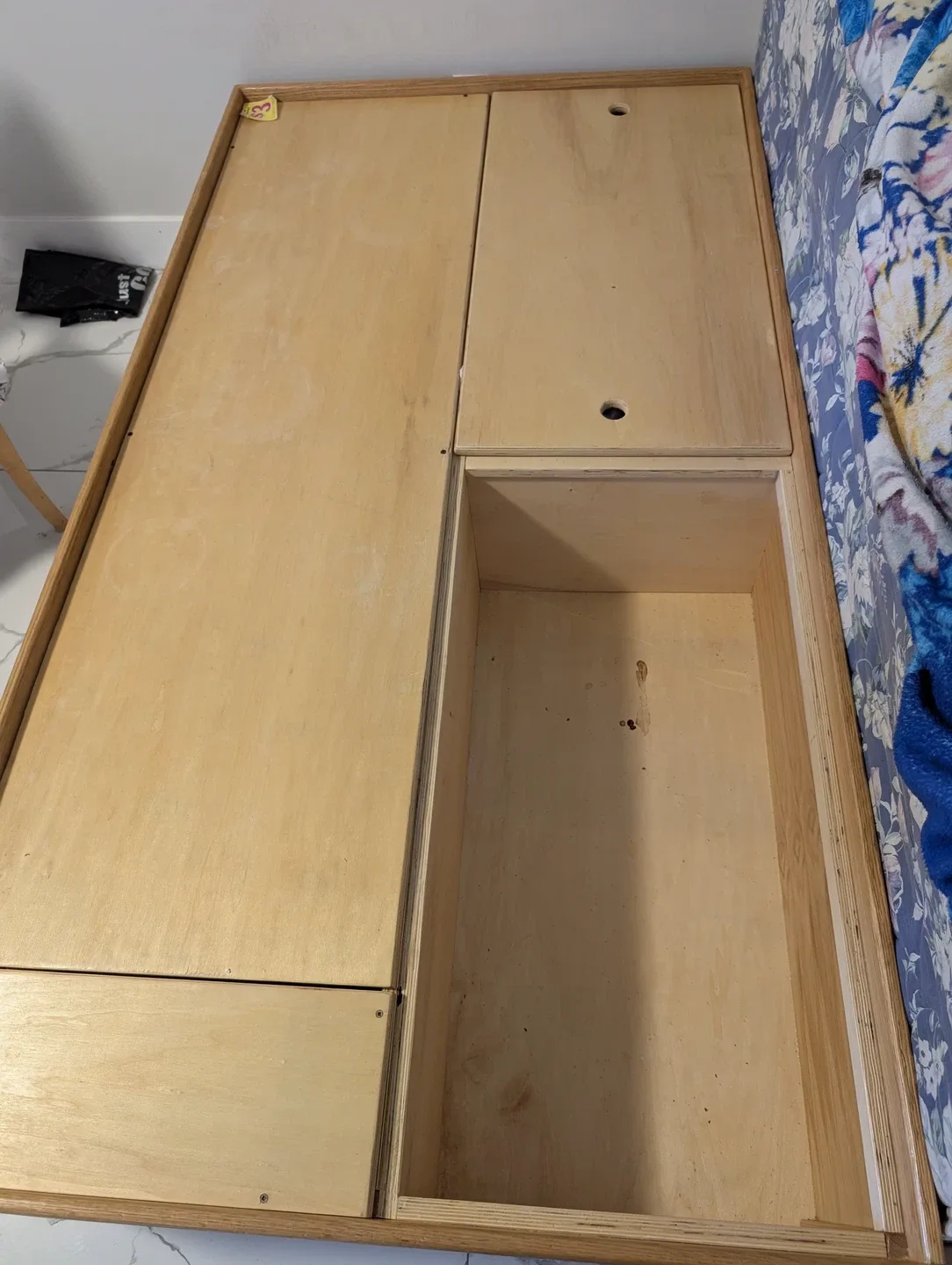 Wooden Bed Frame with Storage