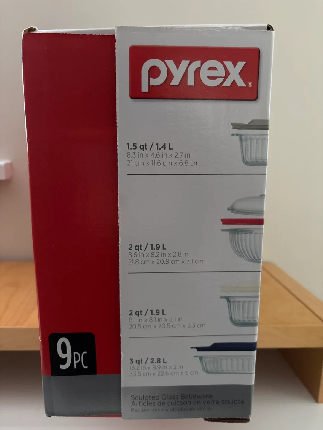 Pyrex Sculpted Glass Bakeware 9-Piece Set - New image indicator(2)