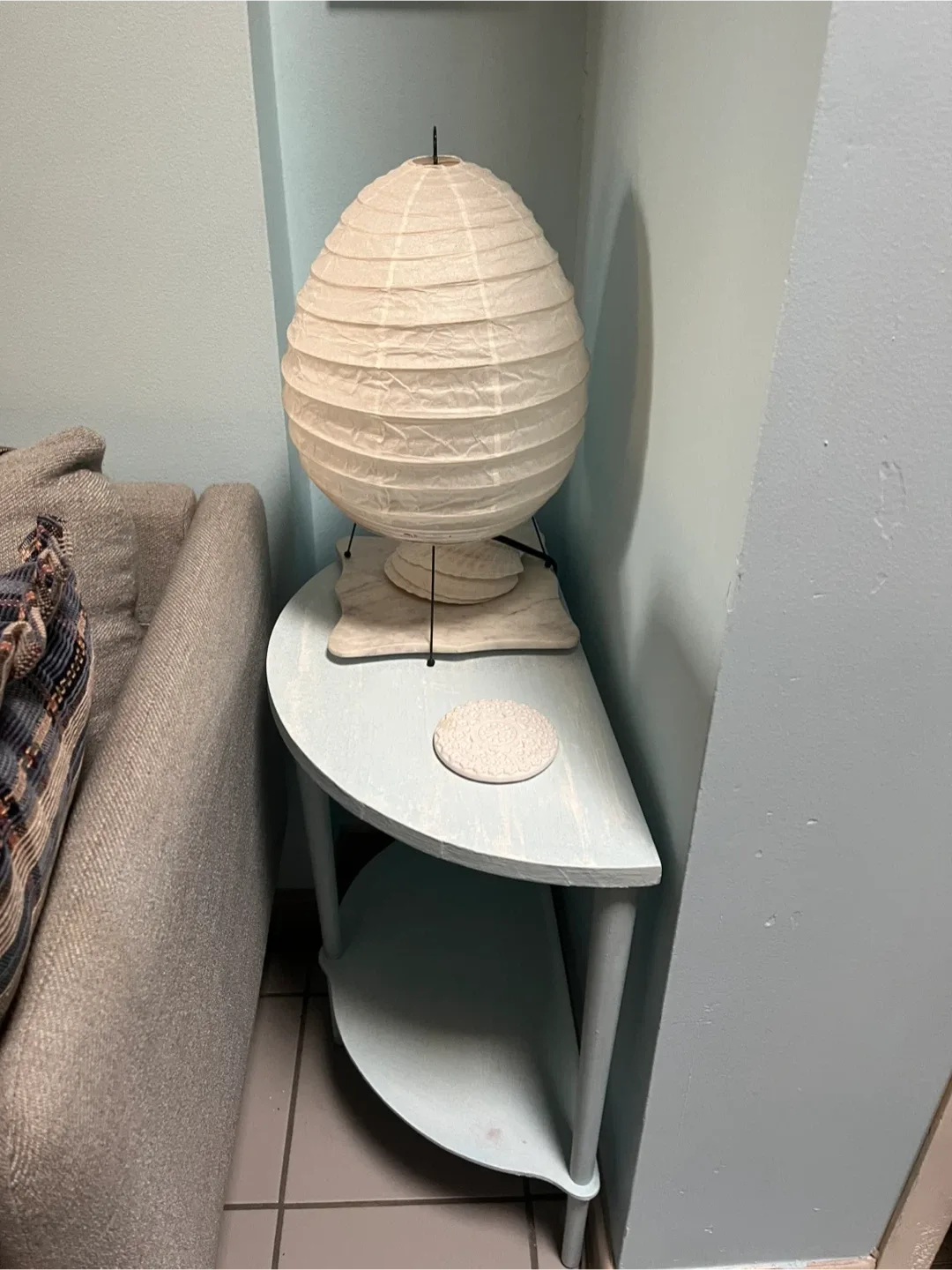 Semi-circle side Table made of solid wood