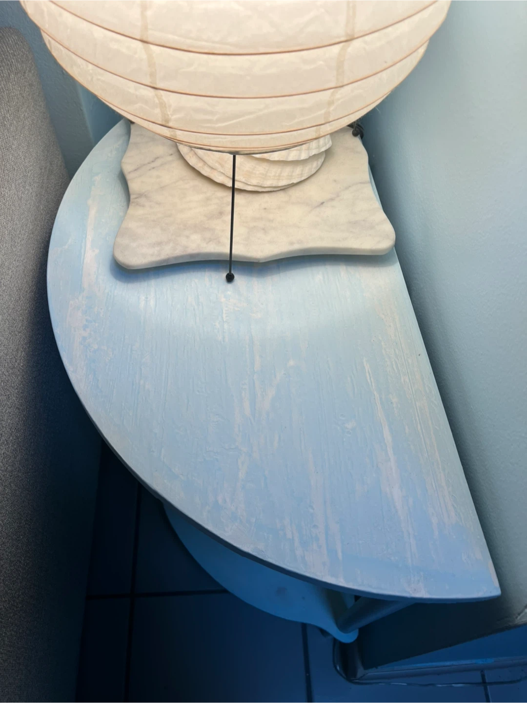 Semi-circle side Table made of solid wood - photo 4