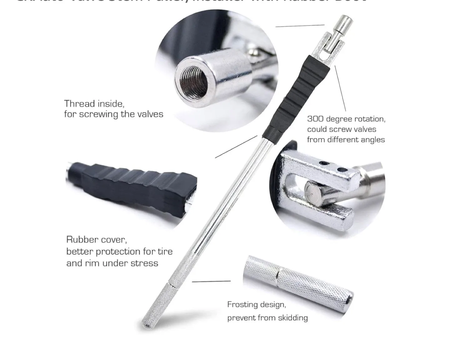 CKAuto Valve Stem Puller/Installer with Rubber Boot image indicator(8)