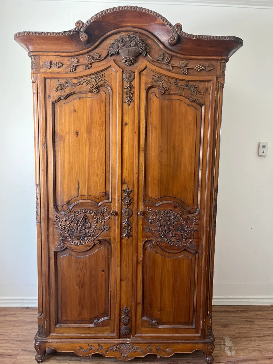 Antique Wooden Armoire double hinged doors image indicator(6)