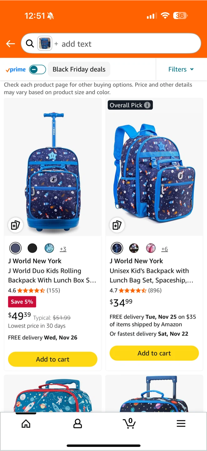 J World Duo Kids Rolling Backpack - Spaceship - photo 2