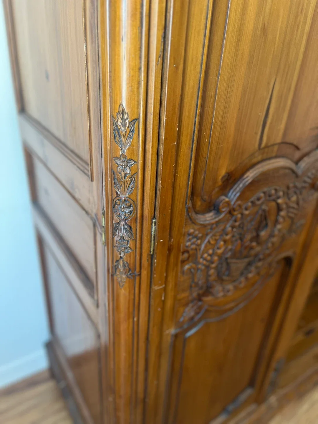 Antique Wooden Armoire double hinged doors image indicator(8)