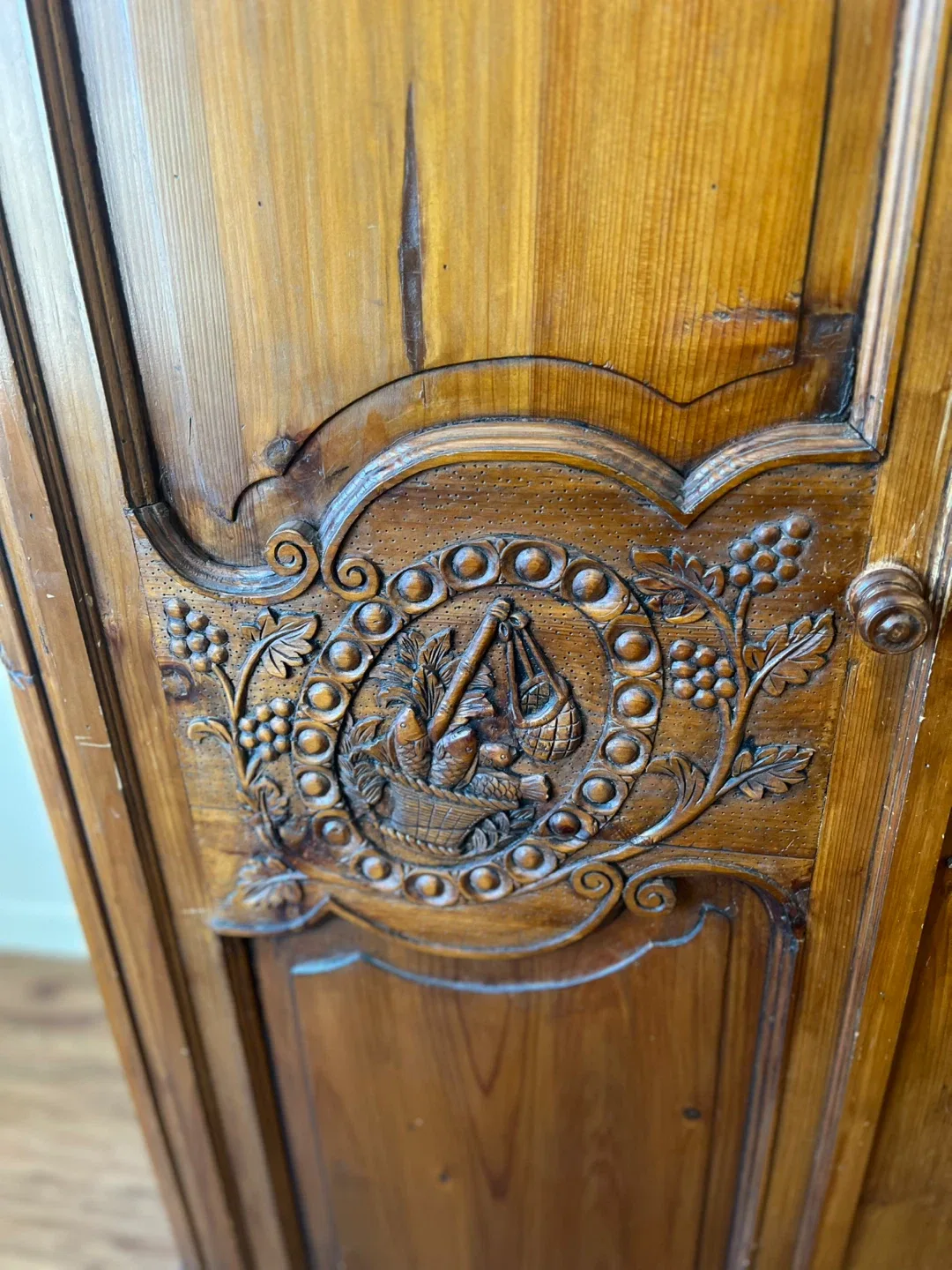 Antique Wooden Armoire double hinged doors image indicator(9)