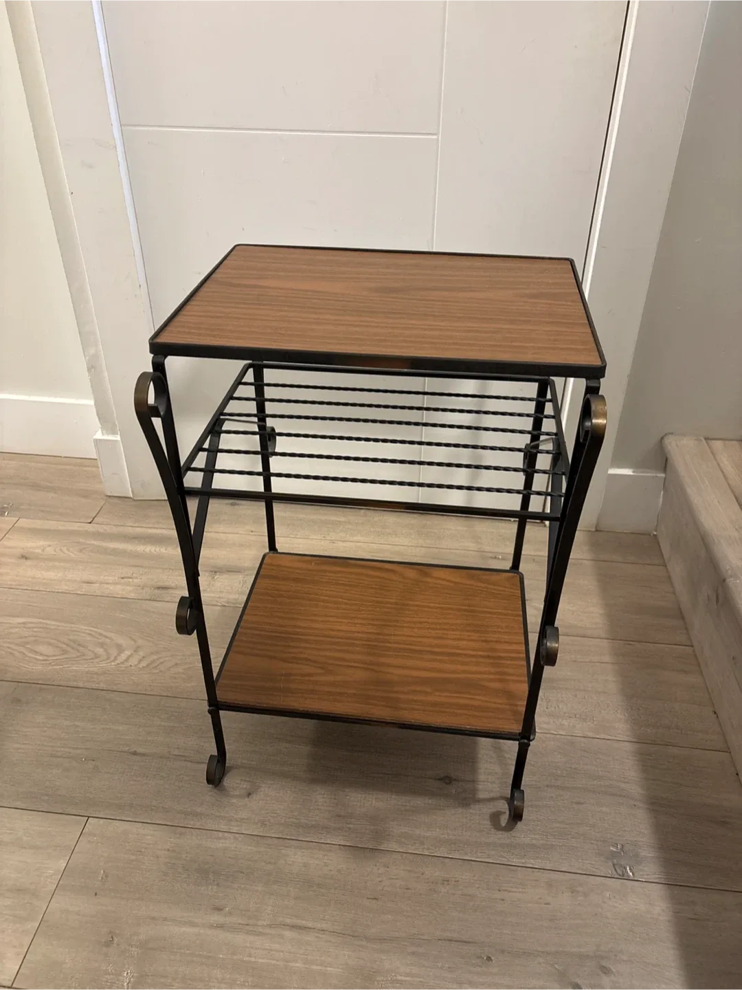 Vintage Two-Tier Side Table 12x16x23 inches