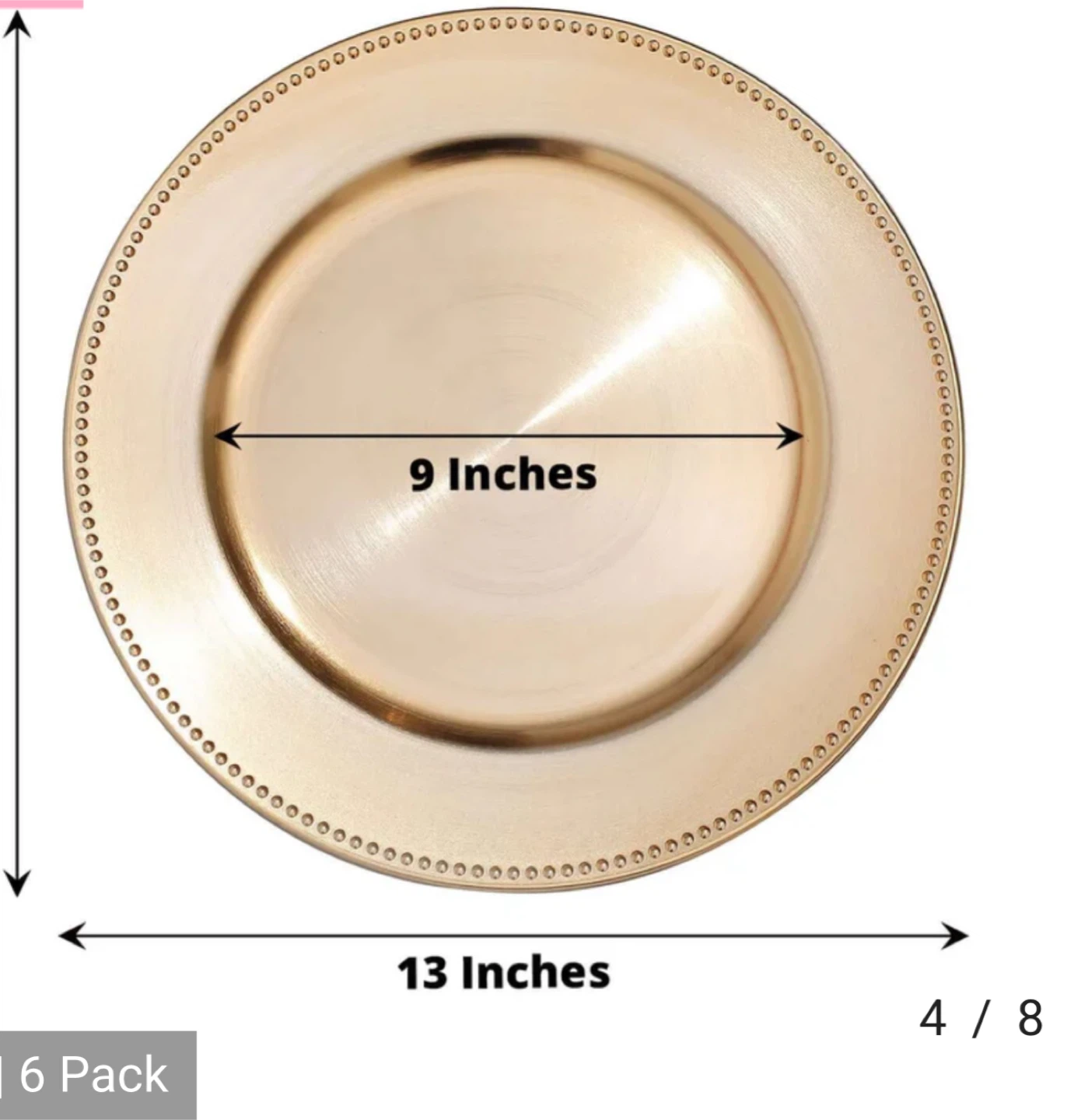 Gold Charger Plates, 13-inch, Set of 6 - photo 2