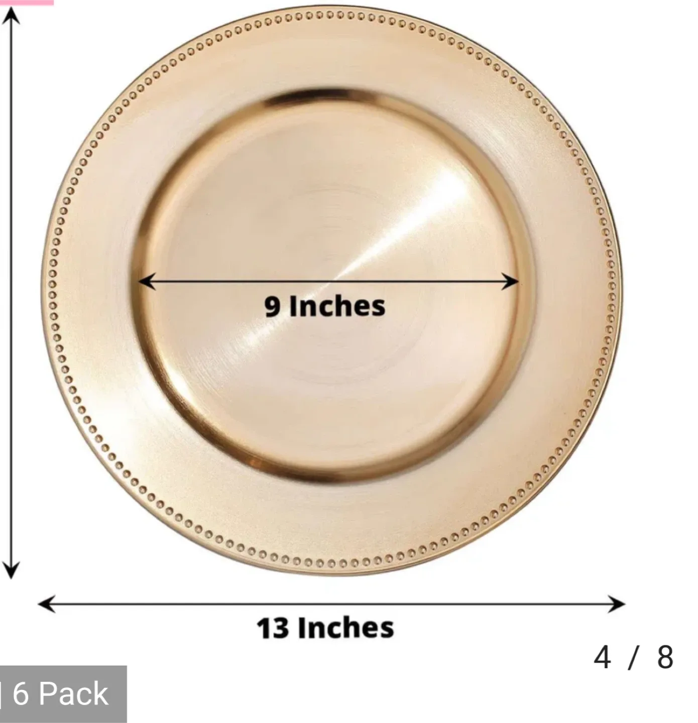Gold Charger Plates, 13-inch, Set of 6 image indicator(2)