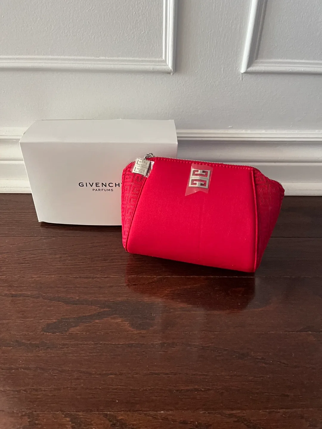 Givenchy Red Cosmetic Pouch with Box