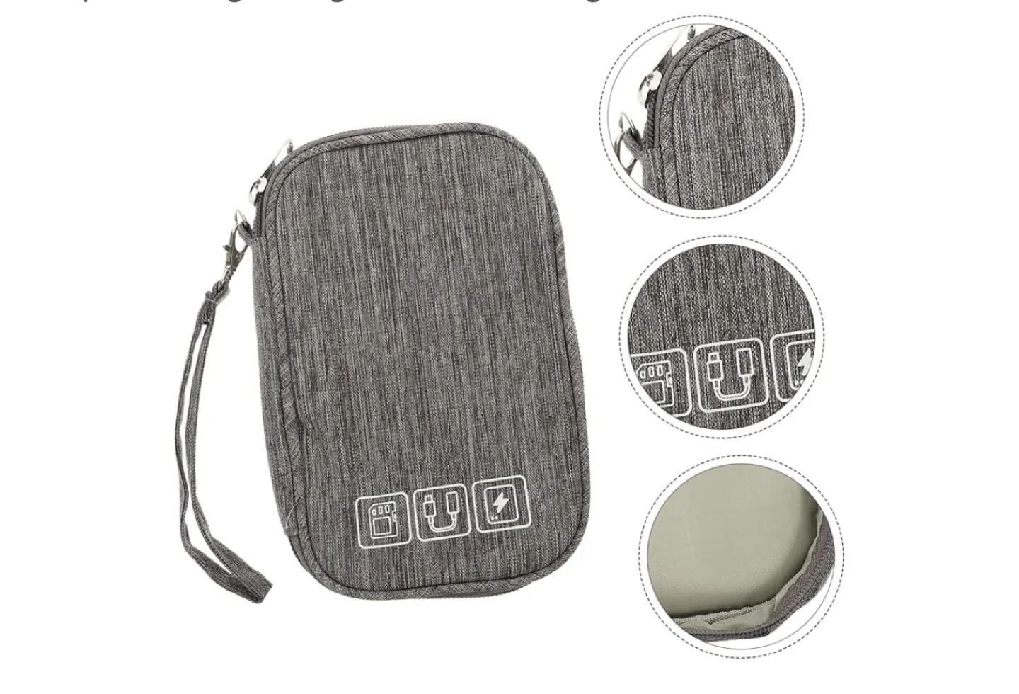 Electronics Organizer Travel Case - Gray image indicator(6)