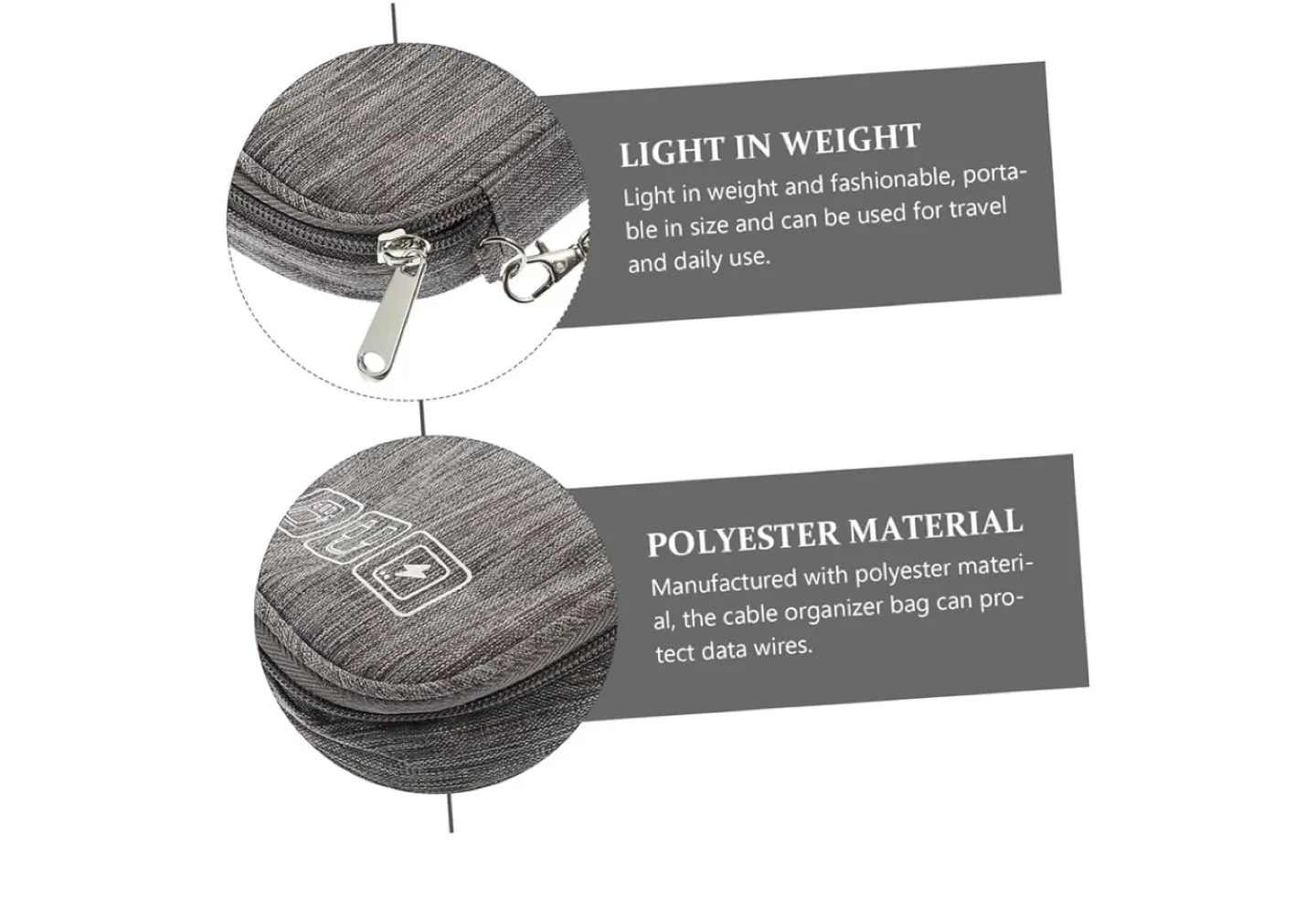 Electronics Organizer Travel Case - Gray image indicator(7)