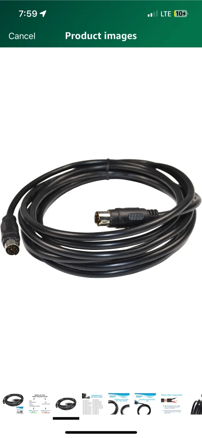 HQRP 9-pin Male to 9-pin male Audio input cable image indicator(2)