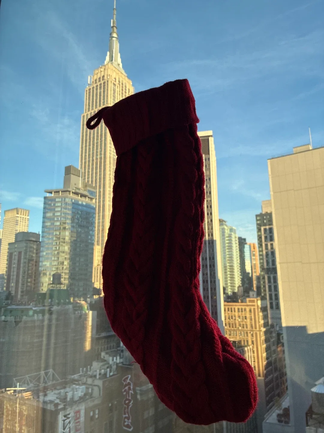 20” Red Knit Christmas Stocking Kids Adults Holiday Christmas image indicator(2)
