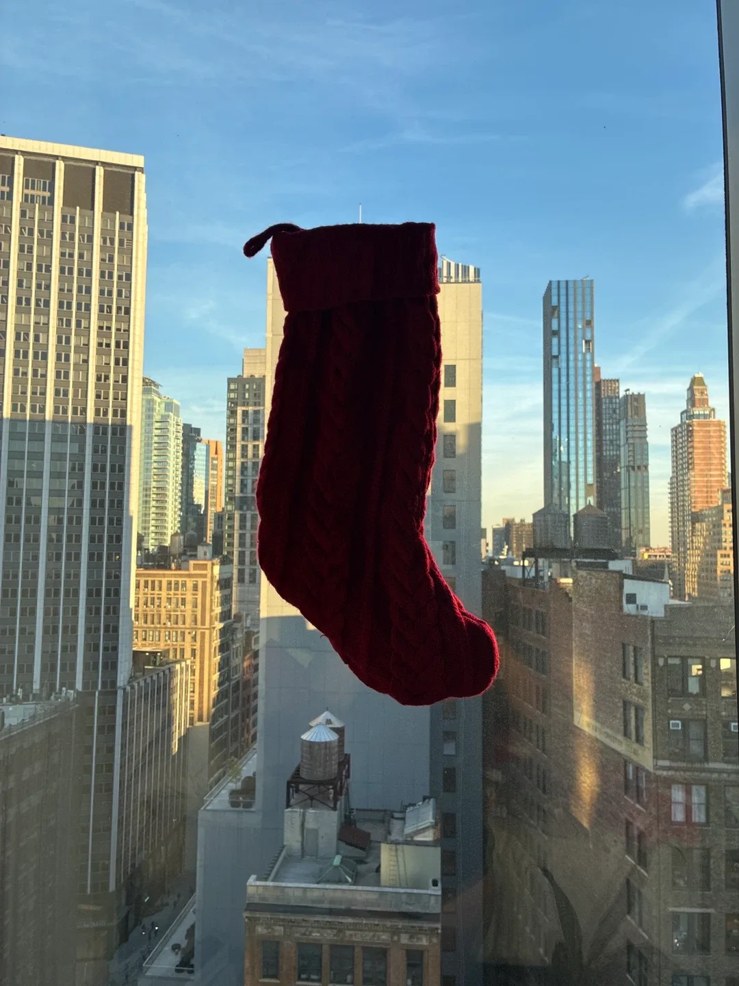 20” Red Knit Christmas Stocking Kids Adults Holiday Christmas image indicator(3)