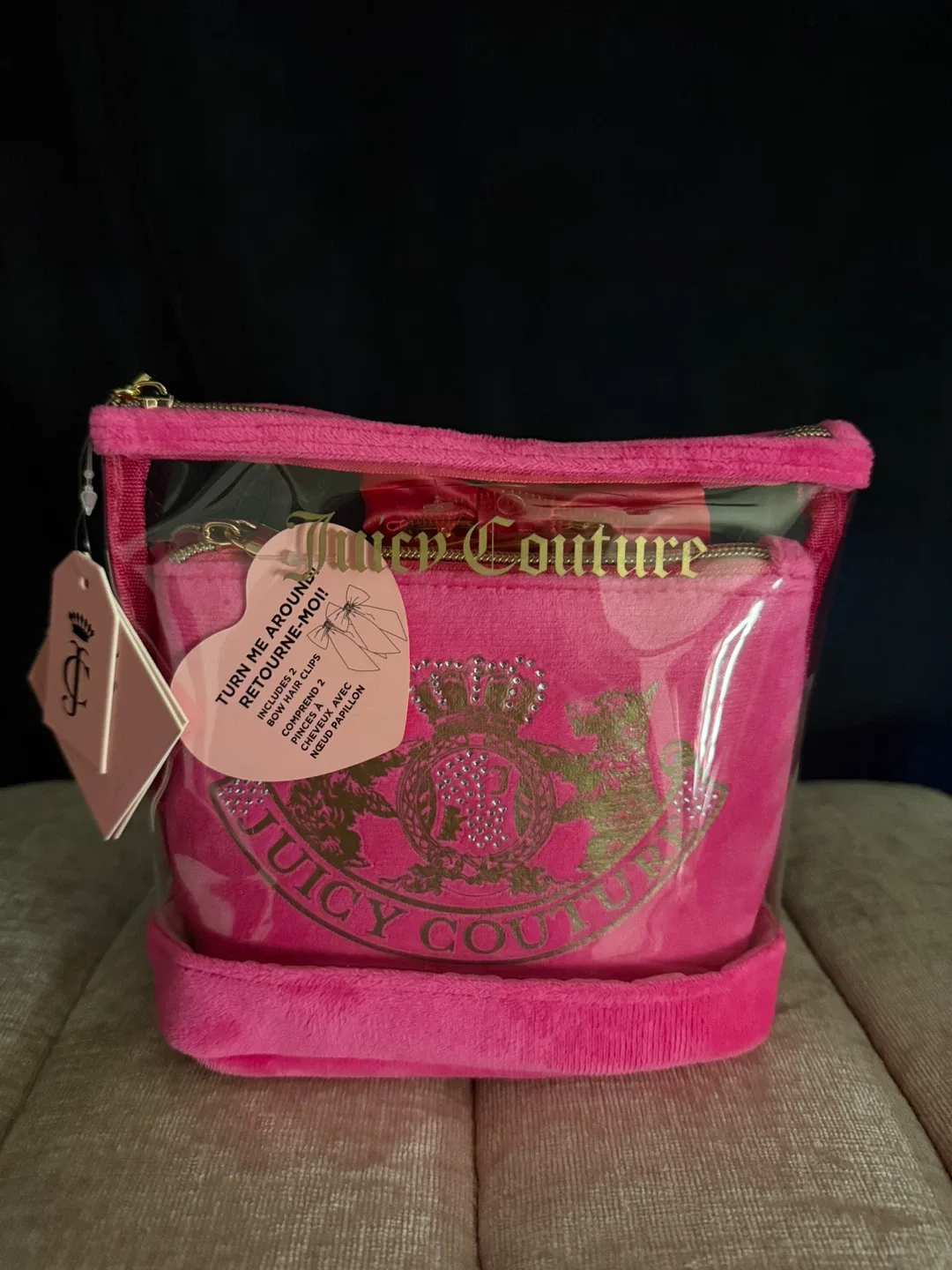 Juicy Couture Pink Travel Toiletry Bag - New image indicator(6)