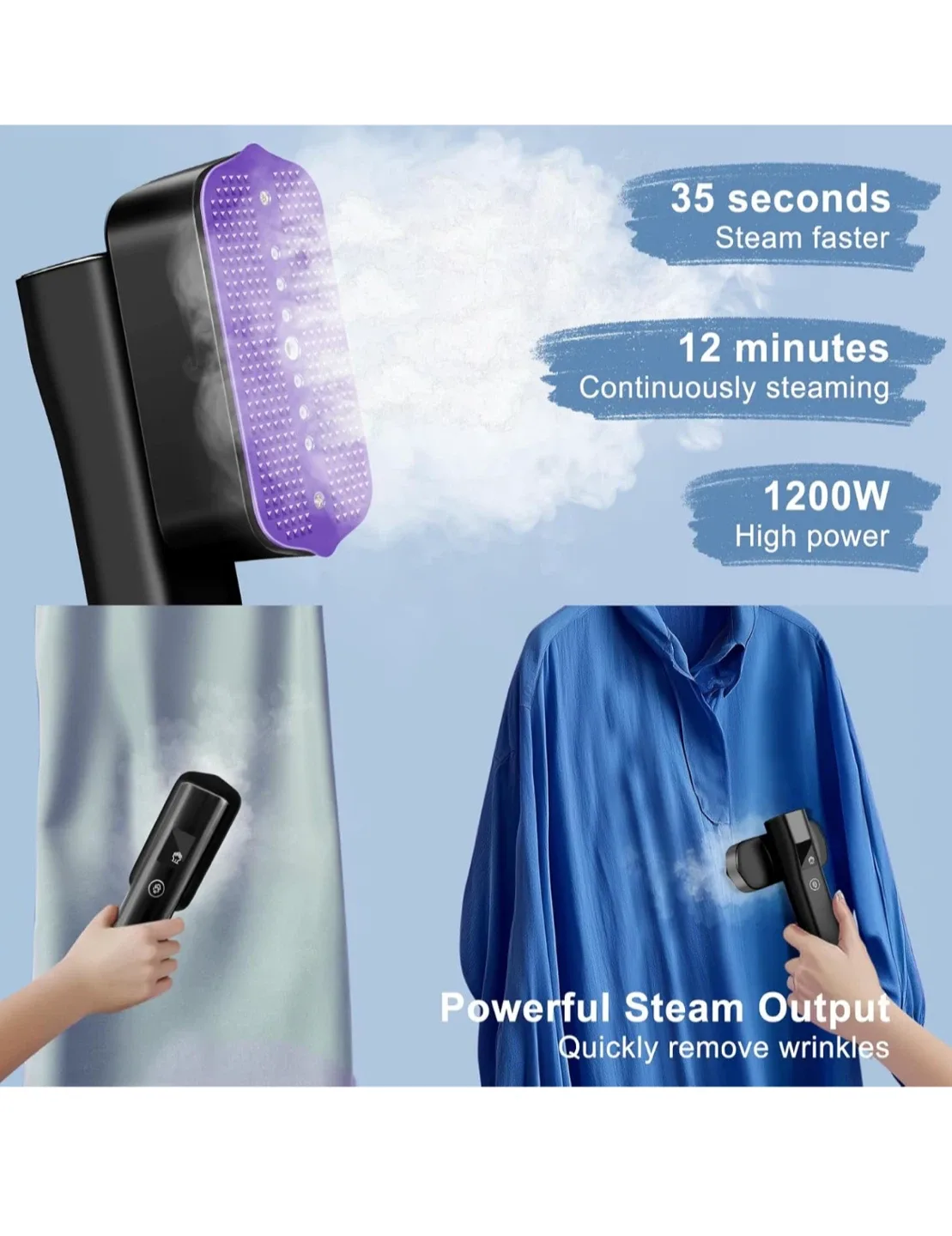 Portable Steam Iron / Handheld Garment Steamer image indicator(2)