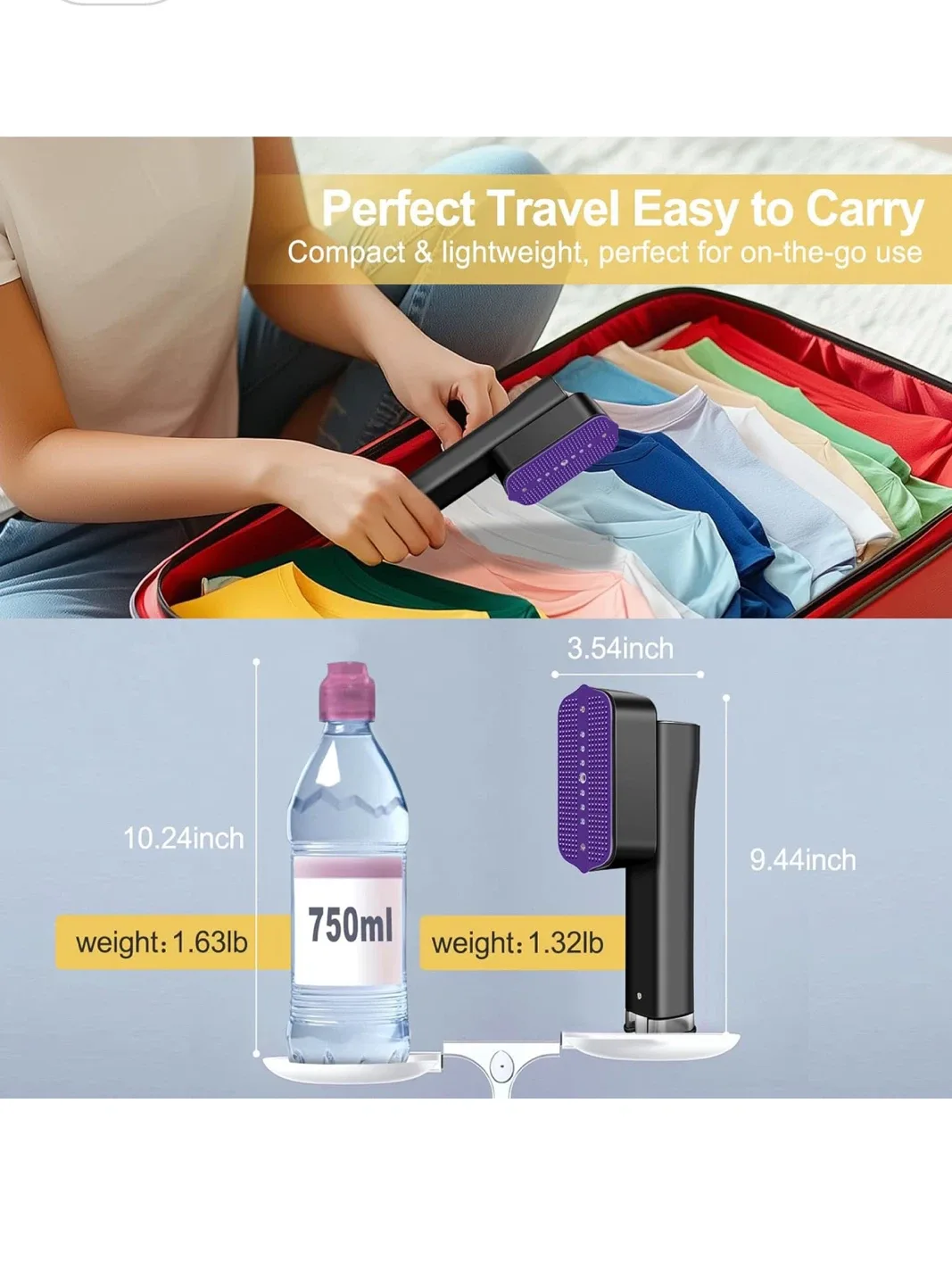 Portable Steam Iron / Handheld Garment Steamer image indicator(7)