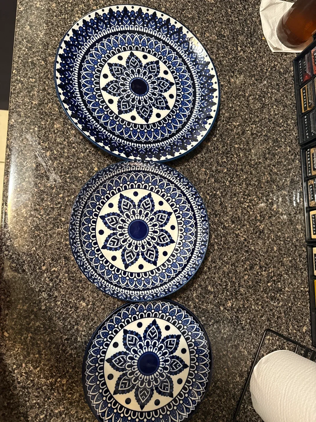 Decorative Blue & White Mandala Plates