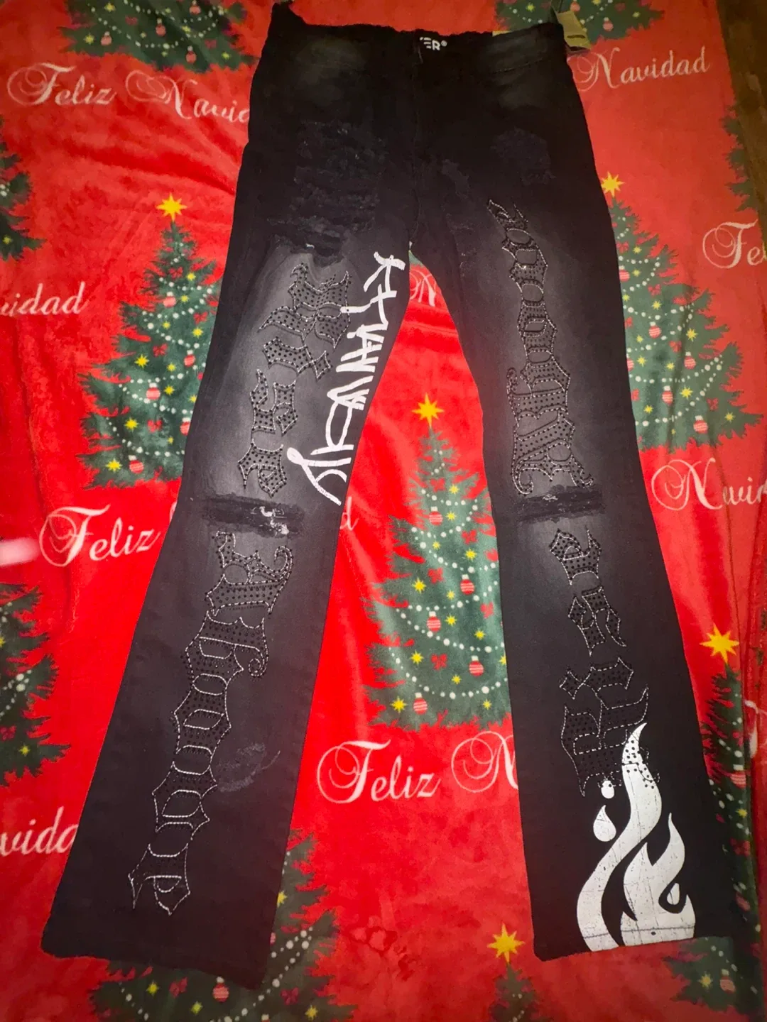 UER Distressed Black Jeans