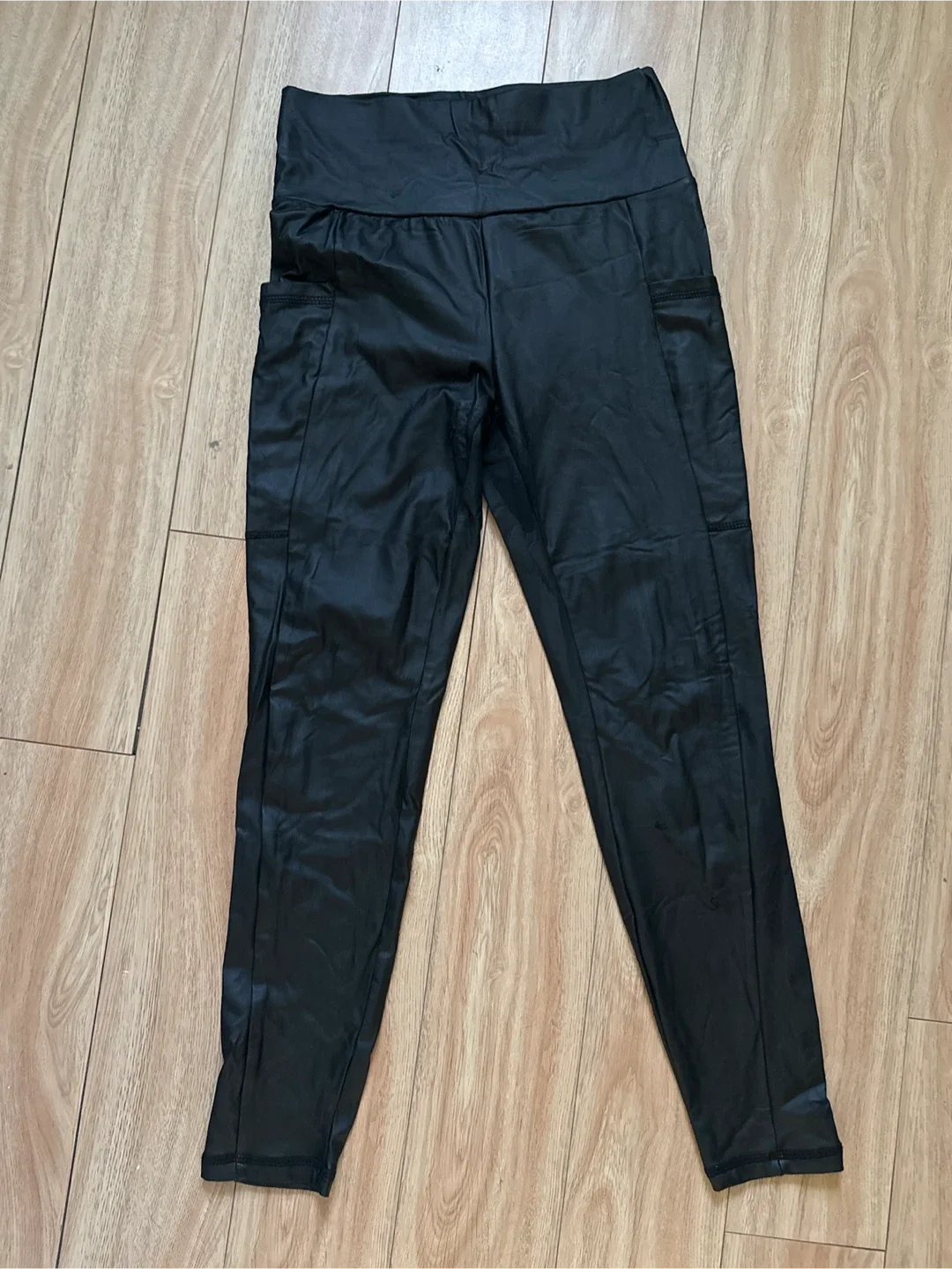 Shein Black Faux Leather Leggings - Size M
