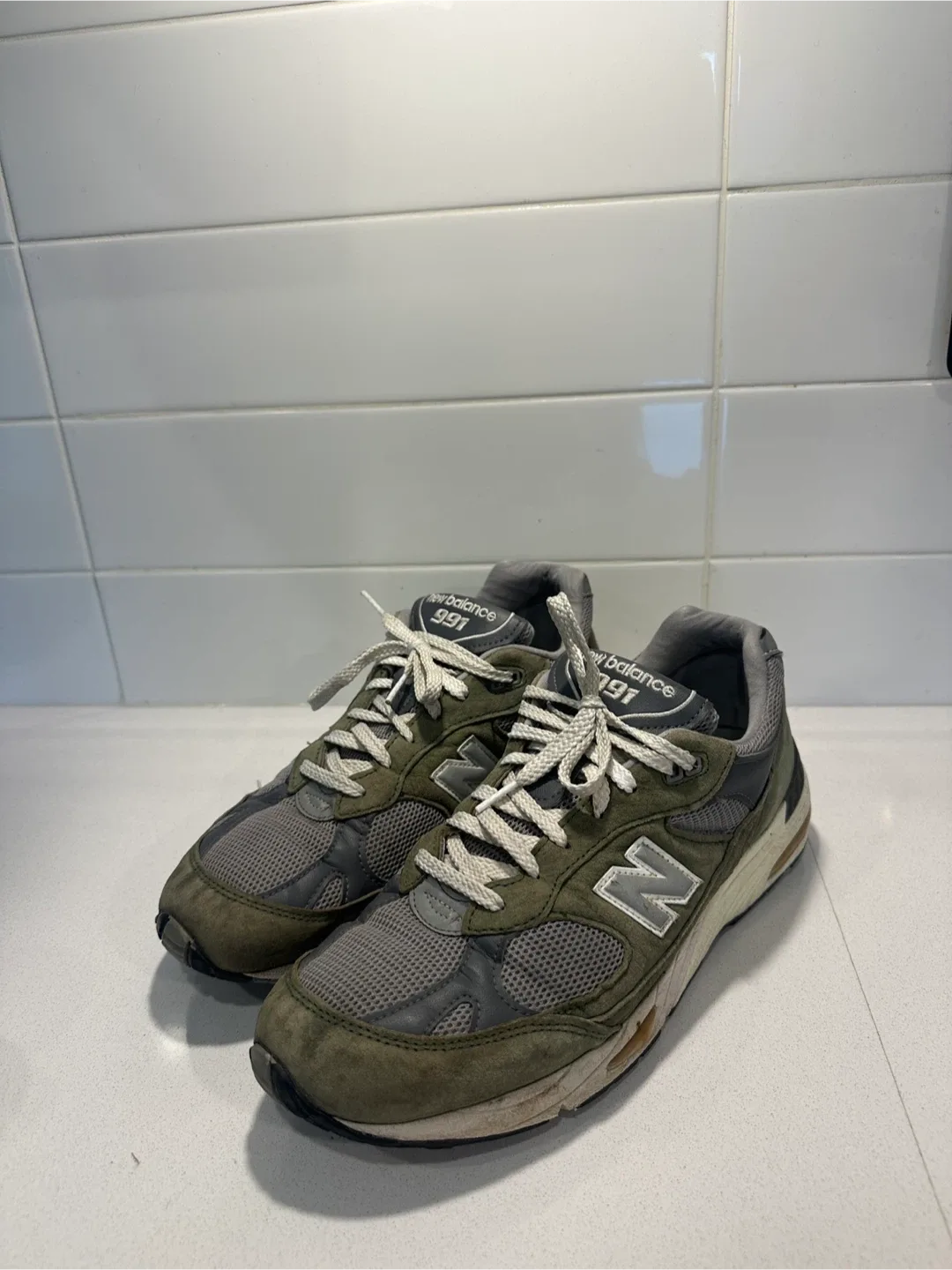New Balance 991 Made in england Green Grey Men shoes US 9.5
