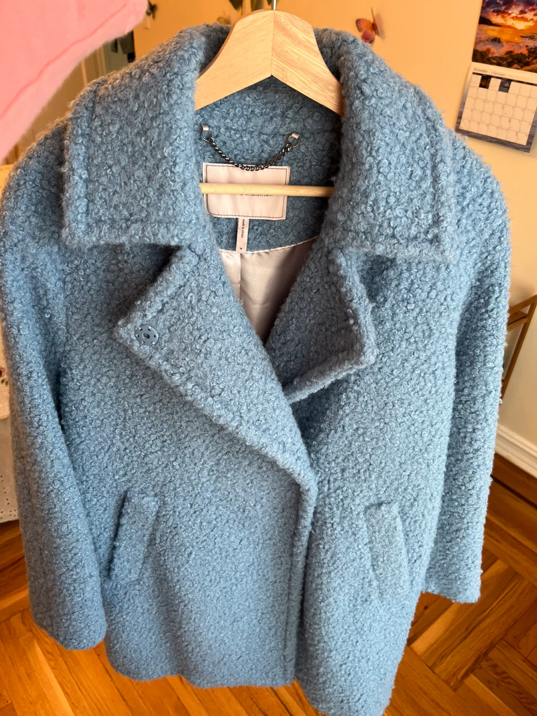 BCBG Generation Blue Boucle Coat - Size M