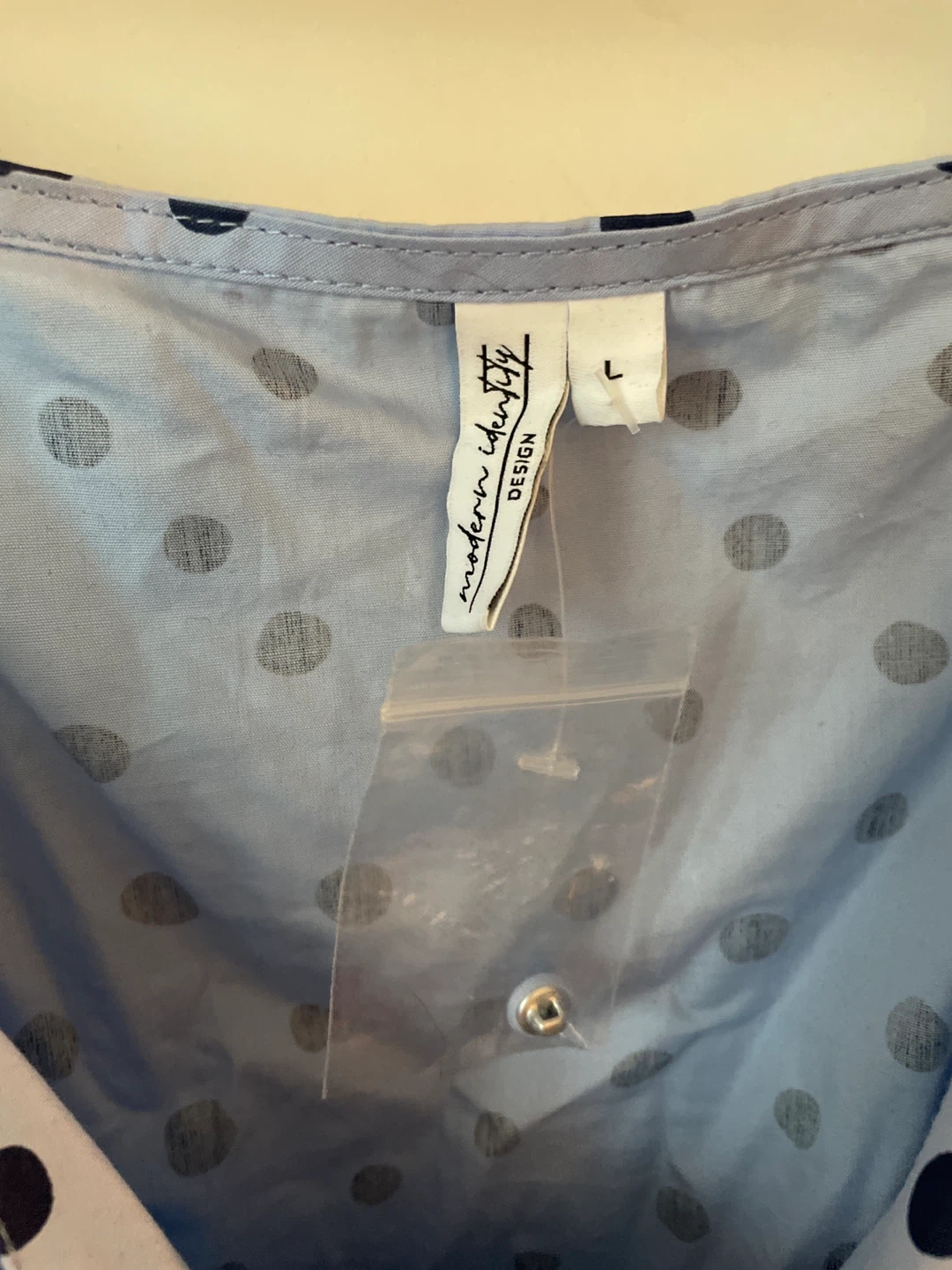Blue Polka Dot Blouse - Size L - photo 2