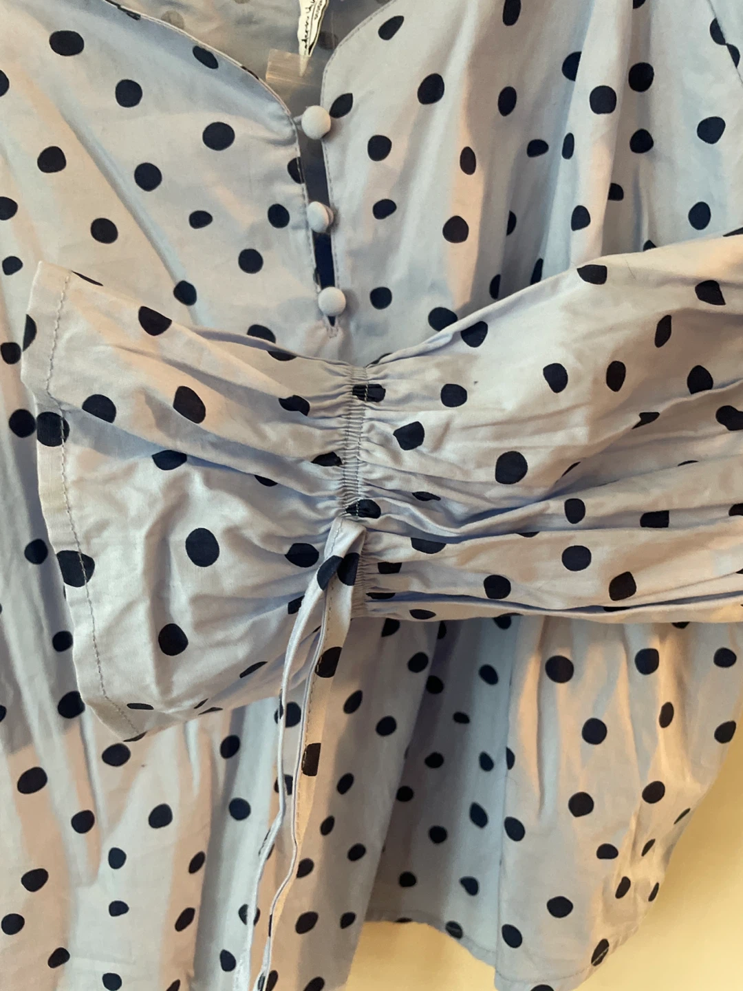 Blue Polka Dot Blouse - Size L - photo 3