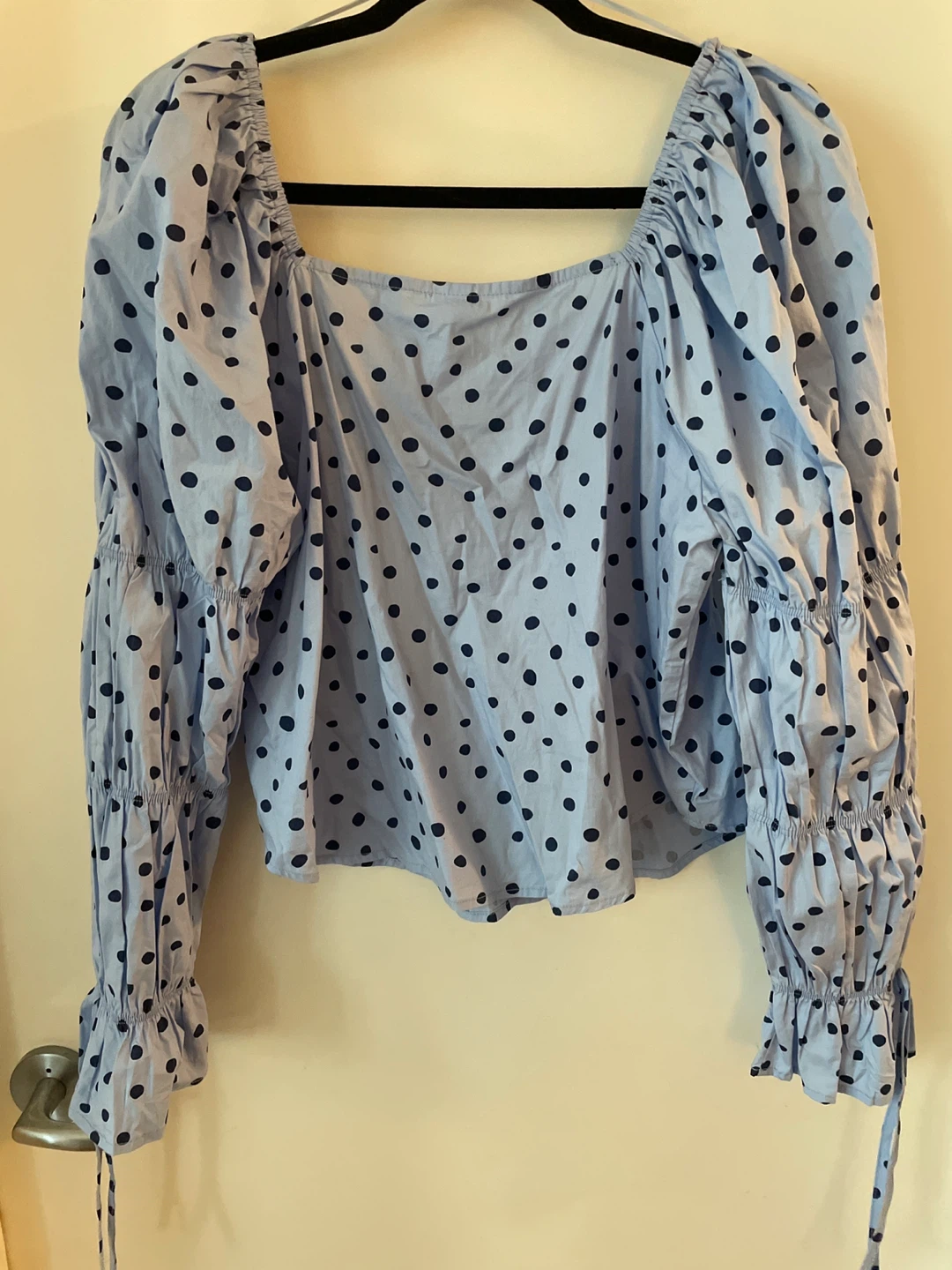 Blue Polka Dot Blouse - Size L - photo 4