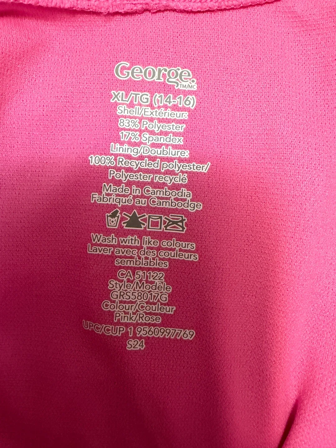 New George Pink One Piece Swimsuit XL (14-16) image indicator(6)