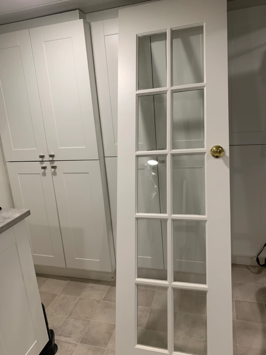 White French Door with Glass Panes