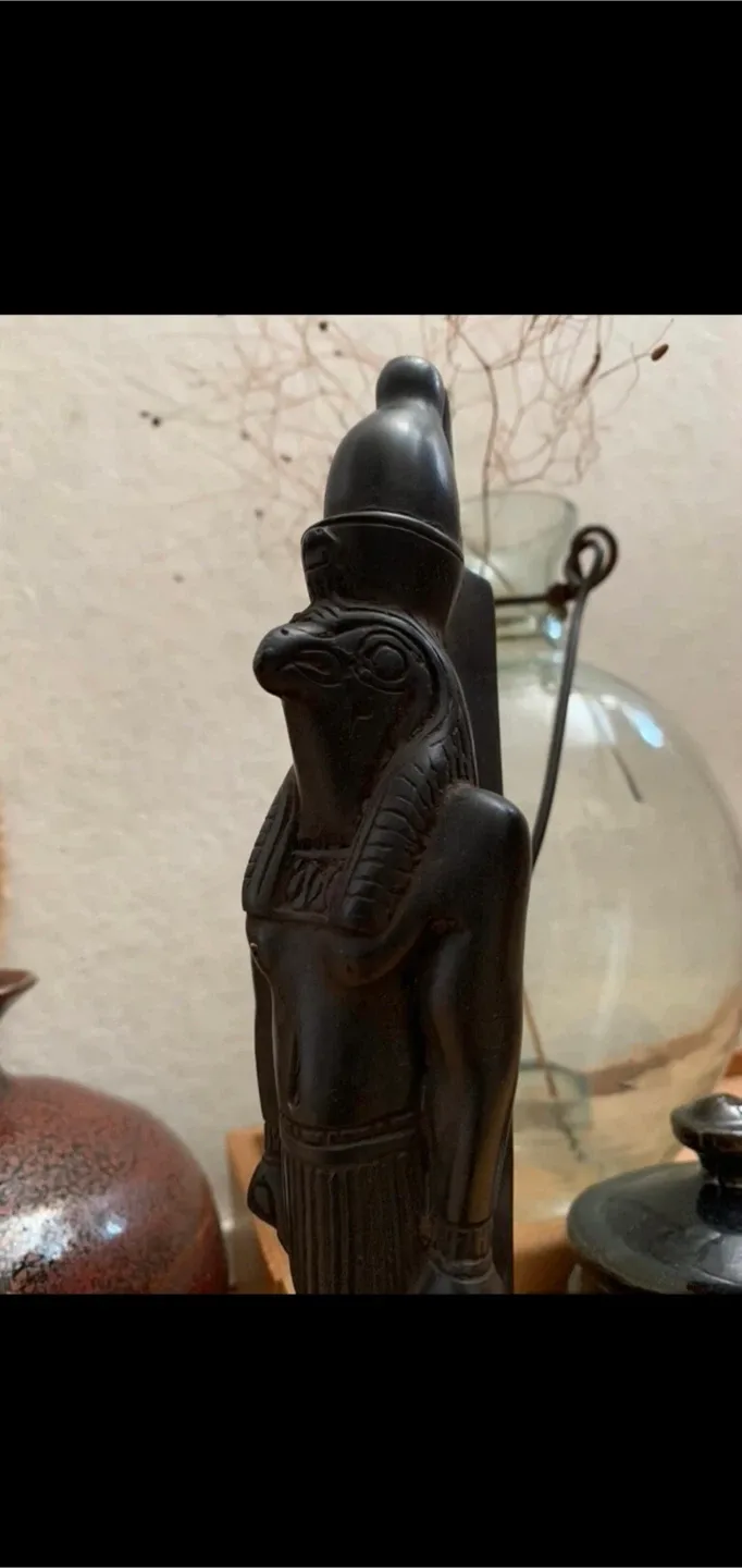 Vintage Horus Statue, Egyptian Decor image indicator(4)