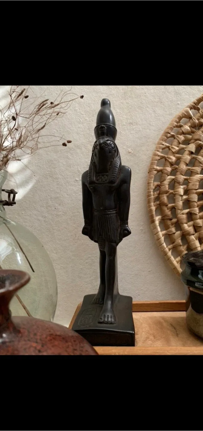 Vintage Horus Statue, Egyptian Decor image indicator(3)