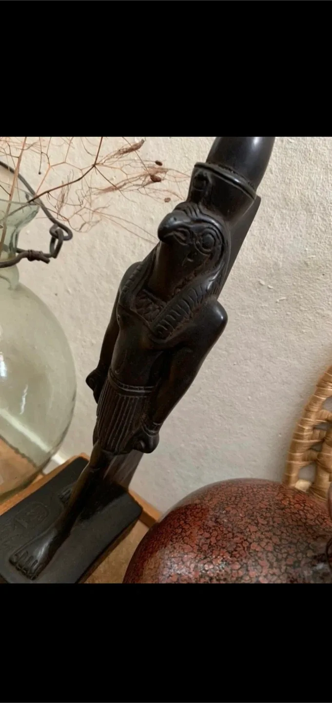Vintage Horus Statue, Egyptian Decor image indicator(2)
