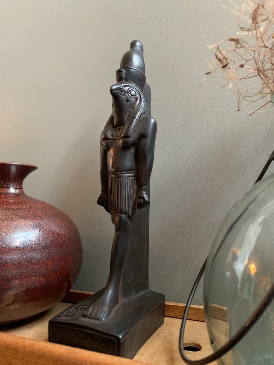 Vintage Horus Statue, Egyptian Decor