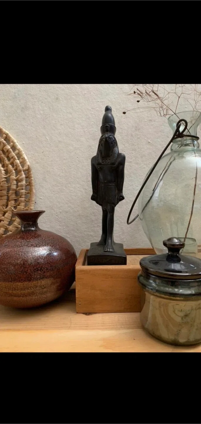 Vintage Horus Statue, Egyptian Decor image indicator(8)