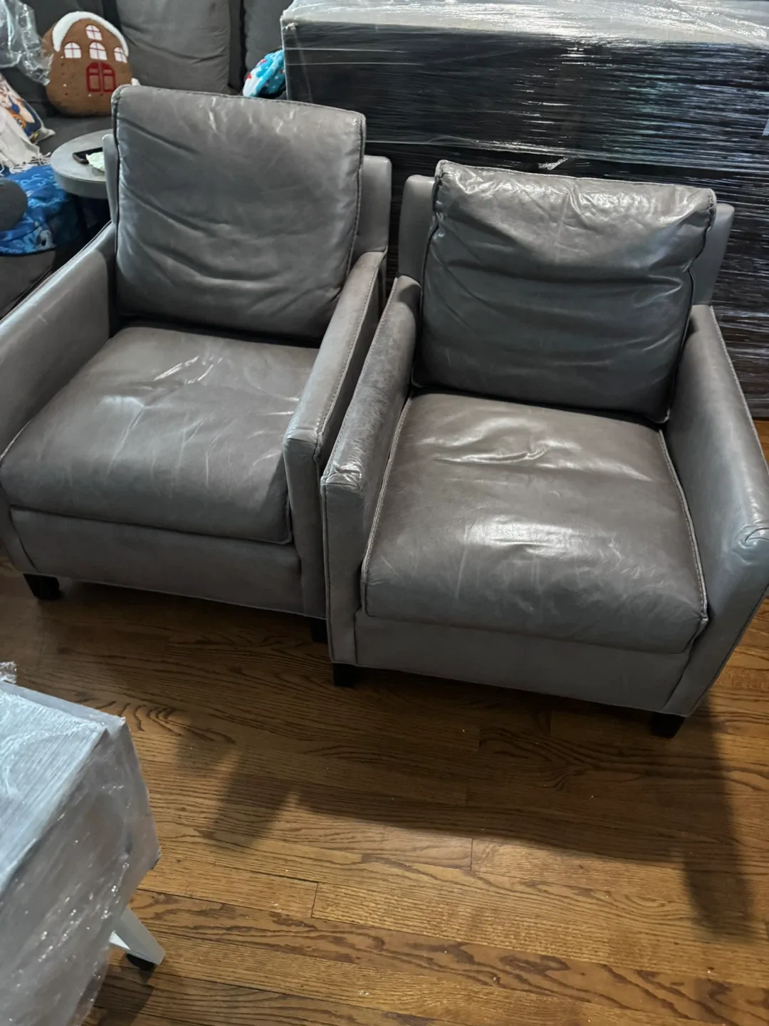 Room & Board Leather Chairs - Pair