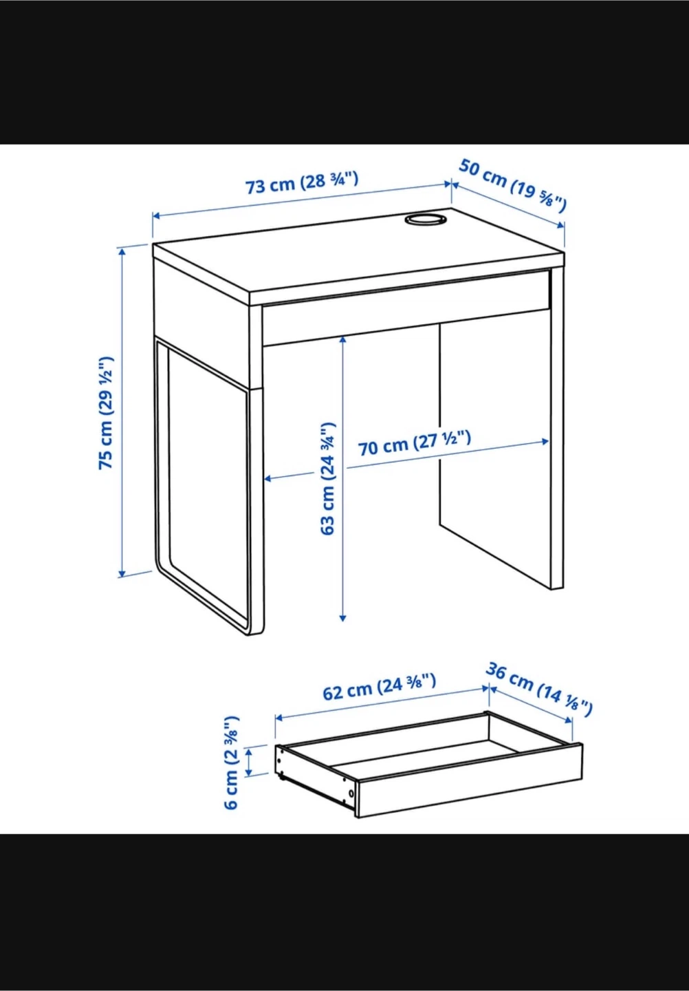IKEA Micke White Desk - photo 3