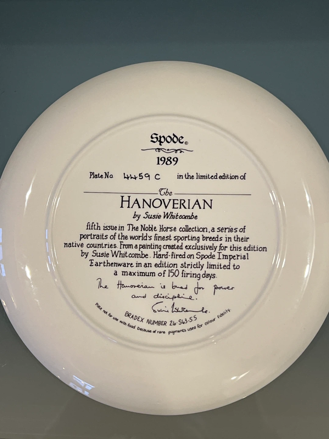 Spode 'The Hanoverian' Plate by Susie Whitcombe - photo 3