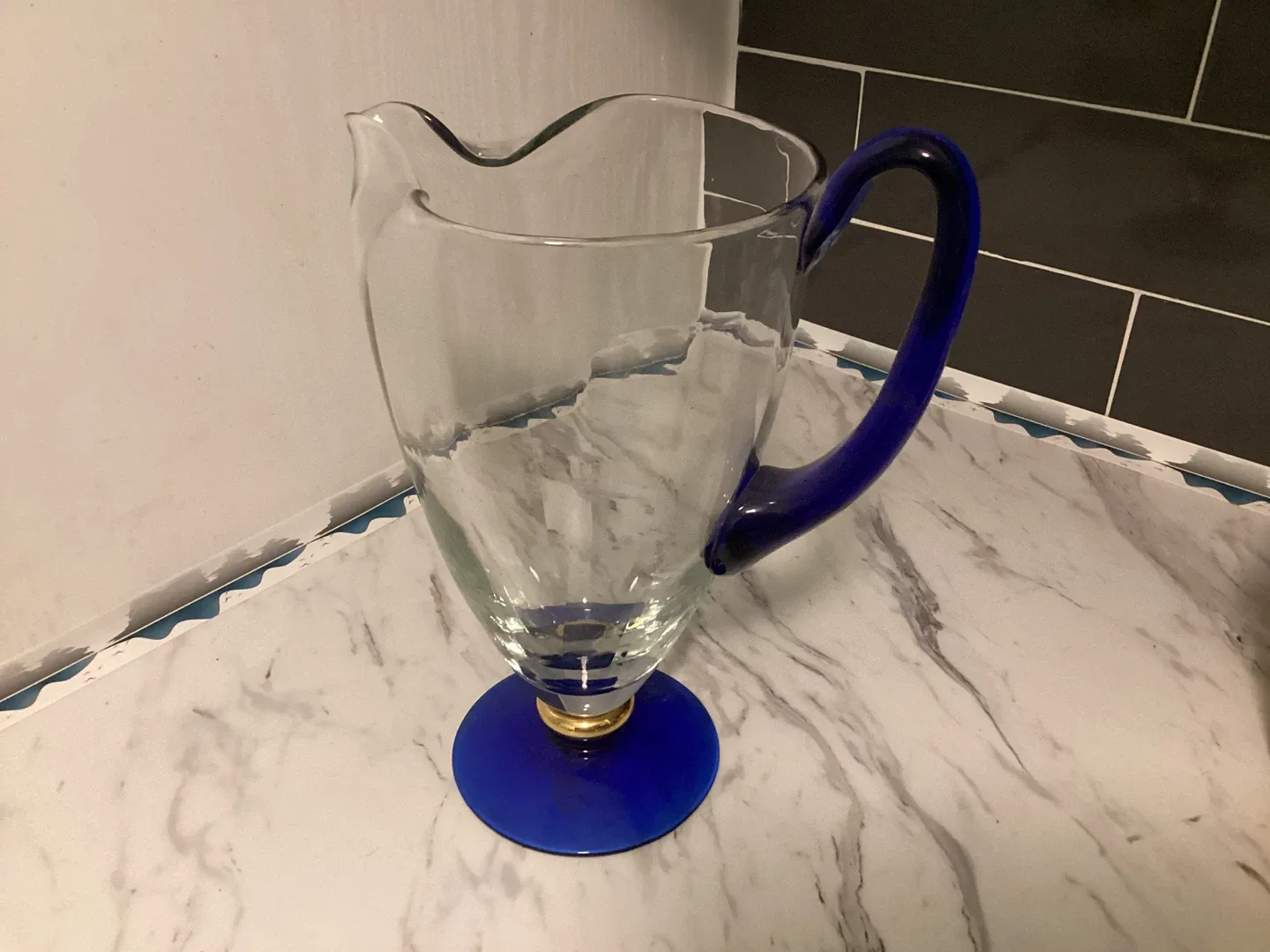 Combalt Blue, Glass Pitcher.