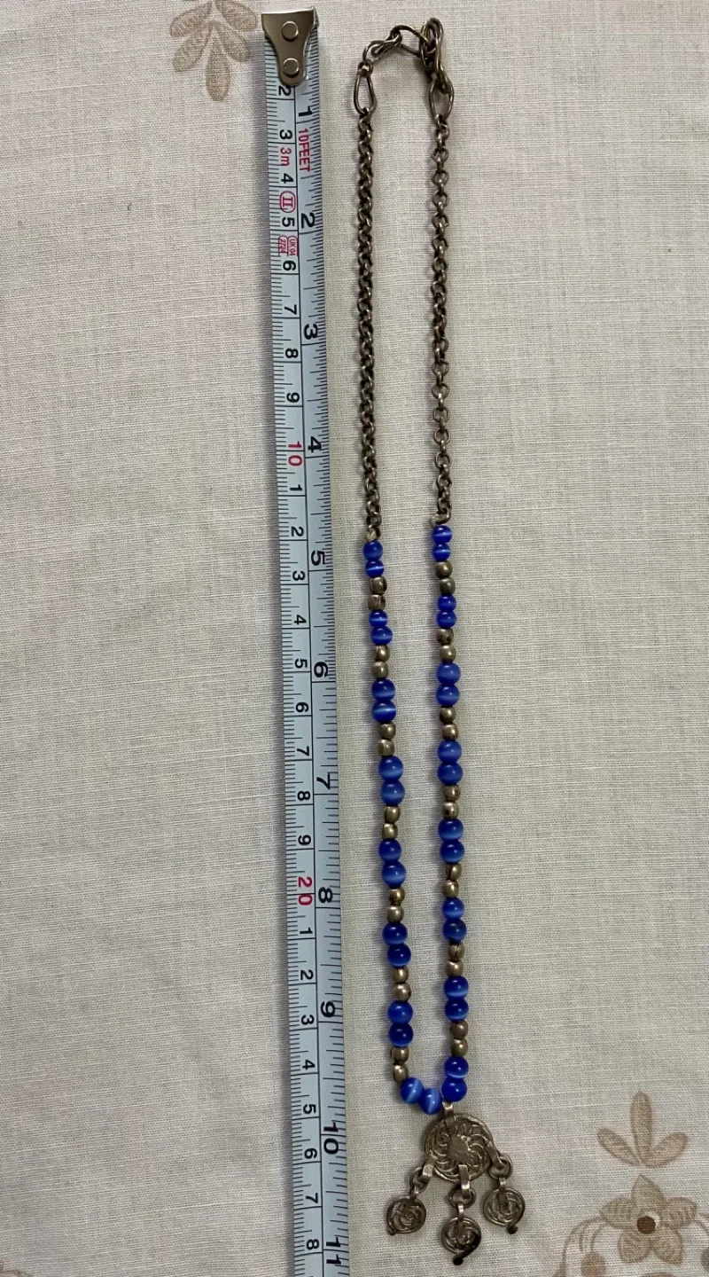 Vintage Blue Yemeni Beaded Necklace image indicator(2)