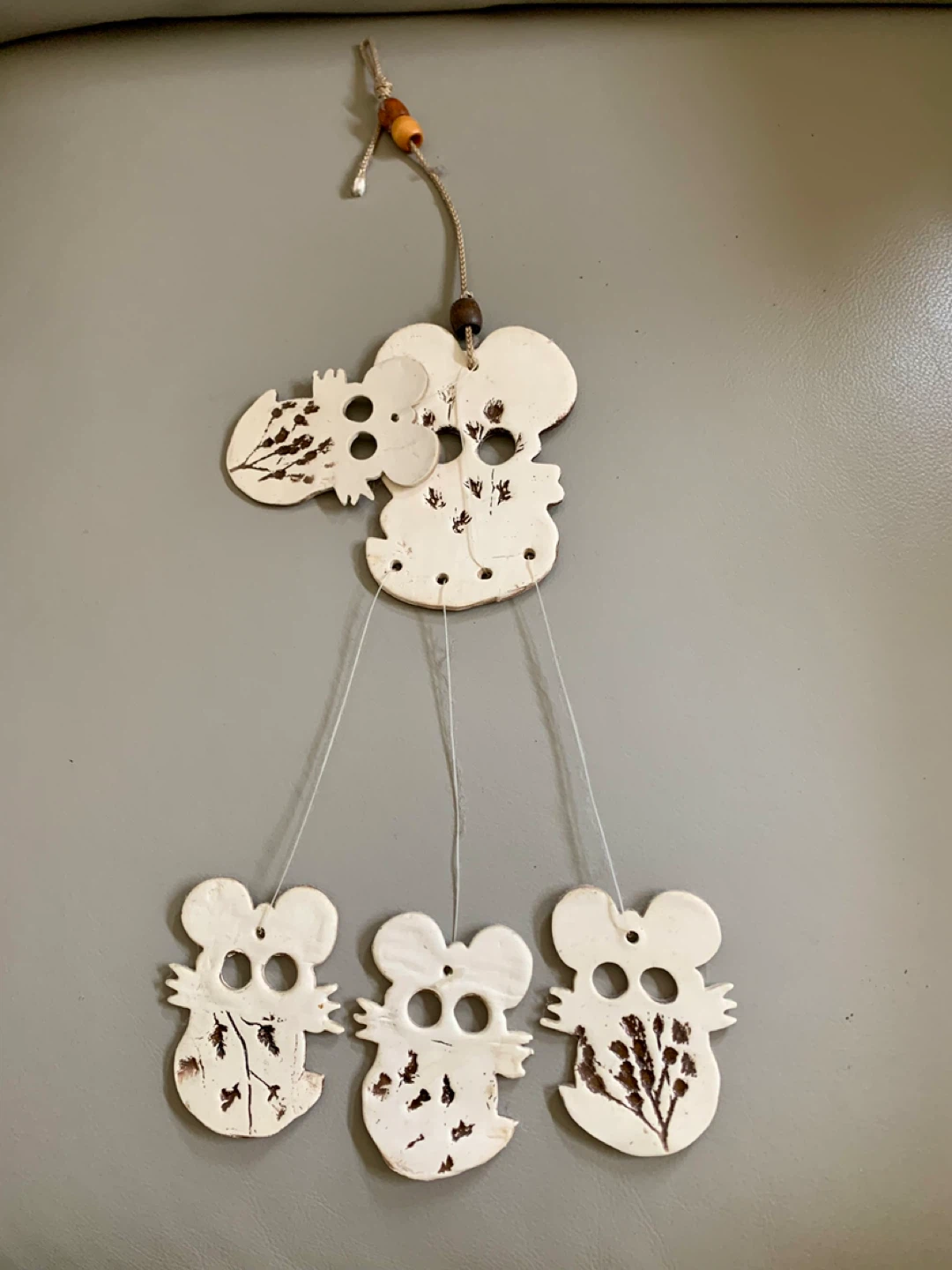 Ceramic Mouse Wind Chime Decoration