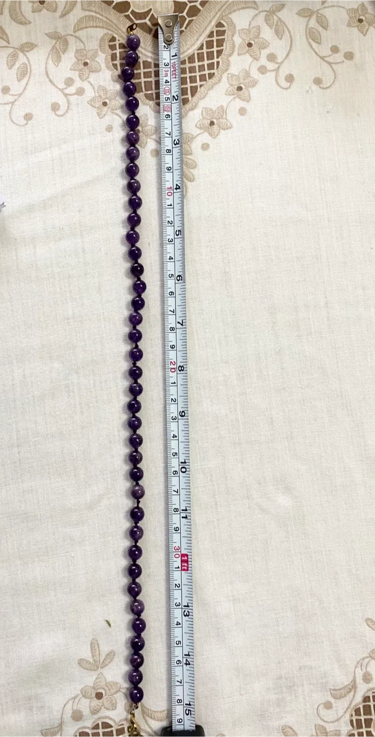 Amethyst Beaded Necklace - 15 inches image indicator(2)