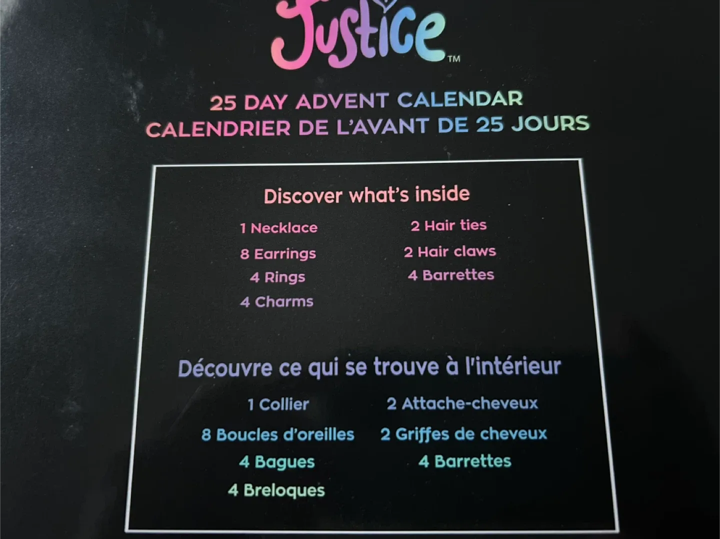 Girls Justice 25 Day Advent calendar girls accessories image indicator(3)
